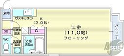 ルーベン・クラッセ 1Kの間取図画像