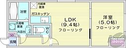 ルクル21 1LDKの間取図画像