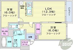 フーレビラ 2LDKの間取図画像