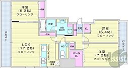 円山ザ・レジデンス 3LDKの間取図画像
