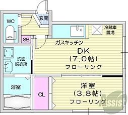 CASAN7 1DKの間取図画像