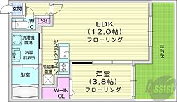 ARISTO北7条 1LDKの間取図画像
