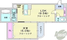 エルミタージュ 1LDKの間取図画像