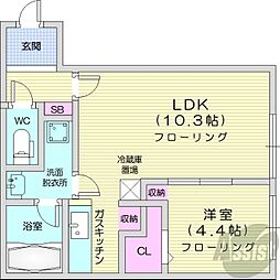 ティファーレ麻生 1LDKの間取図画像