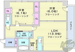 OGSビル 2LDKの間取図画像