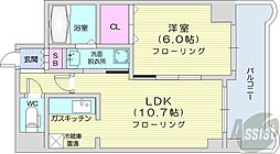 ティアラN6 1LDKの間取図画像