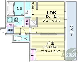 プログレス新琴似 1LDKの間取図画像