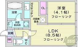 Lichtrare麻生(リヒトラーレ麻生) 1LDKの間取図画像