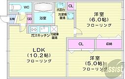 Catail717 2LDKの間取図画像