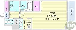 トラストコート17 1Kの間取図画像