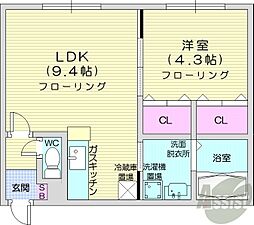 シリウスタウン 1LDKの間取図画像