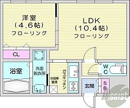 ボナールカノンN43 1LDKの間取図画像