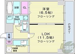 レノンテラーザ6-3 1LDKの間取図画像
