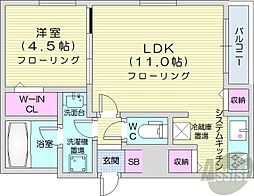 パティオ東区役所前 1LDKの間取図画像