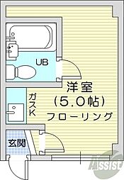 北24条駅ハウス ワンルームの間取図画像