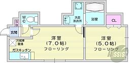 リュクス・N35 1LDKの間取図画像