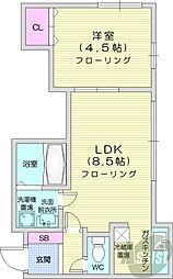 おるか 1LDKの間取図画像
