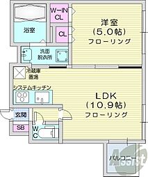 サムティ円山レジデンス 1LDKの間取図画像