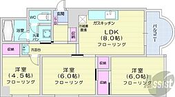 マノワール楡 3DKの間取図画像
