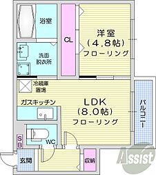 フェリーク 1LDKの間取図画像