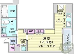 プライムメゾン大通公園 ワンルームの間取図画像