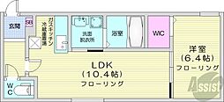 札幌市西区八軒三条西1丁目マンション 1LDKの間取図画像