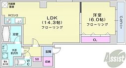 ふじ田57ビル 1LDKの間取図画像