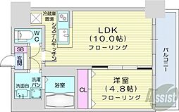 ルラシオン北9条通 1LDKの間取図画像