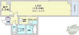 ラフォーレ山鼻 1Kの間取図画像