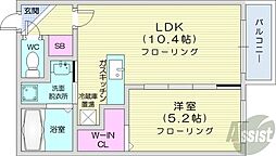 ルピシア麻生 1LDKの間取図画像