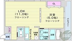 ラ・メージュ 1LDKの間取図画像