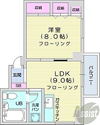 スタジオシティ 1LDKの間取図画像