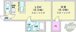シャネル栄町壱番館 1LDKの間取図画像