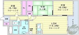 パールシティ栄町 3LDKの間取図画像