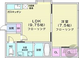 コンフィーネ13 1LDKの間取図画像
