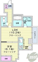 エスポワール204 1LDKの間取図画像