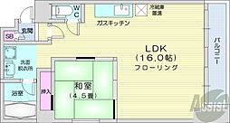 リベルティ大通 1LDKの間取図画像