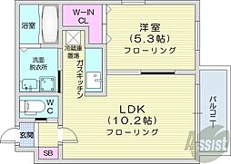 N-MODEモトマチ 1LDKの間取図画像
