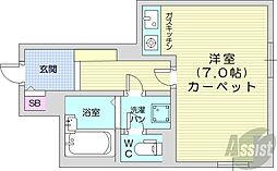 ライオンズシティ南3条 ワンルームの間取図画像