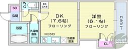 スカイパレス32 1DKの間取図画像