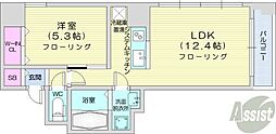 ビッグタワー大通公園 1LDKの間取図画像