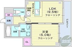 グランデ・ドール 1LDKの間取図画像