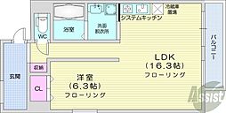 コルメナ元町コルメナビル 1LDKの間取図画像