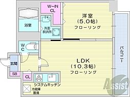 アルテシア 1LDKの間取図画像