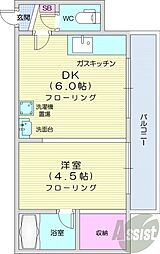 フジコーポ 1DKの間取図画像