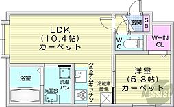 グランメールFPC北17条 1LDKの間取図画像
