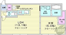 Erice N27 1LDKの間取図画像