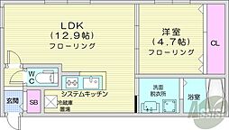 Erice N27 1LDKの間取図画像