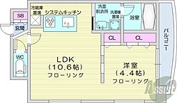 ioミナミ3ジョウ 1LDKの間取図画像