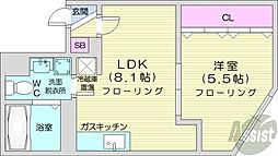 アルテシア環状通東 1LDKの間取図画像